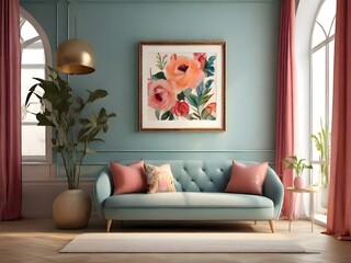 mockup modern living room with sofa