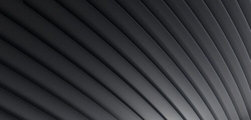 Obraz premium Background geometric lines curves gray black 3D illustration