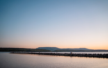 Sunset over a lake