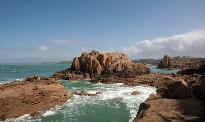 Magnifique paysage de la côte de granit rose en Bretagne France