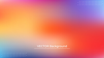 Abstract blurred gradient mesh background in bright rainbow colors. Colorful smooth banner template. Easy editable soft colored vector illustration in EPS10 without transparency.