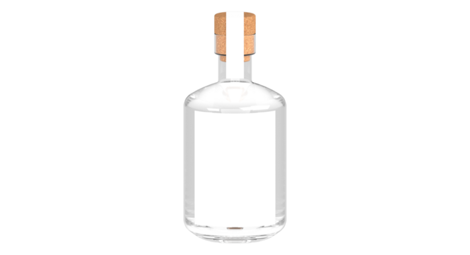 3D MOCK UP GLASS BOTTLE FOR DRINKS