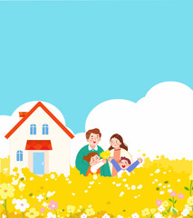 Obraz na płótnie Canvas Spring, Parents' Day, Family Month, House, Family