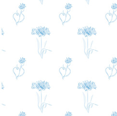 Pattern  spring flowers lily  minimal vector pattern Agapanthus