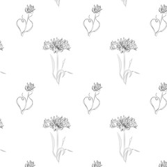 Pattern  spring flowers lily  minimal vector pattern Agapanthus