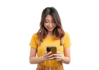 Southeast Asian Woman Texting on Smartphone