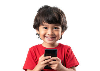 Smiling Southeast Asian Child with Phone
