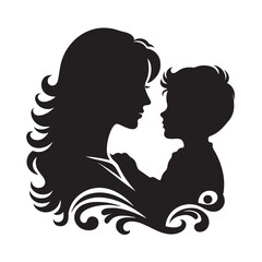 Mother daughter silhouette,Mother and Son silhouette,
vector, svg, EPS, png, Logo