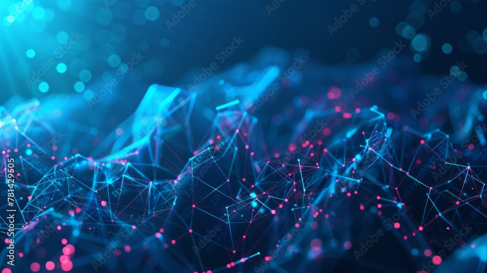 Poster A futuristic technology background with a concept of big data or digital transformation technology