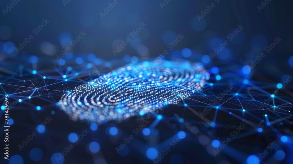 Aufkleber concept of biometric or human analysis with abstract technology in health care