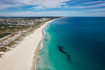 Look south along the Perth coastline at Trigg Beach