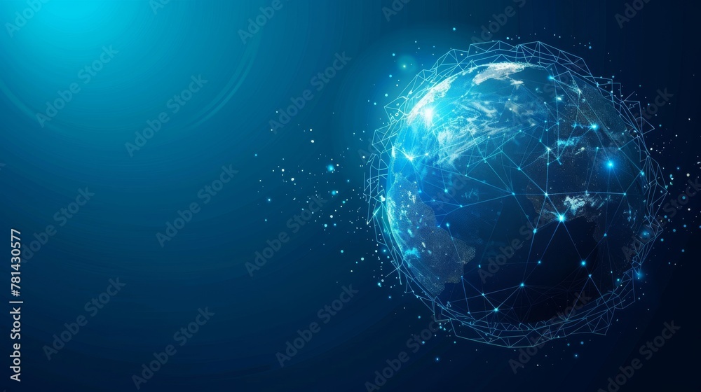 Leinwandbilder a globe with digital interface depicting communication technology or a global network