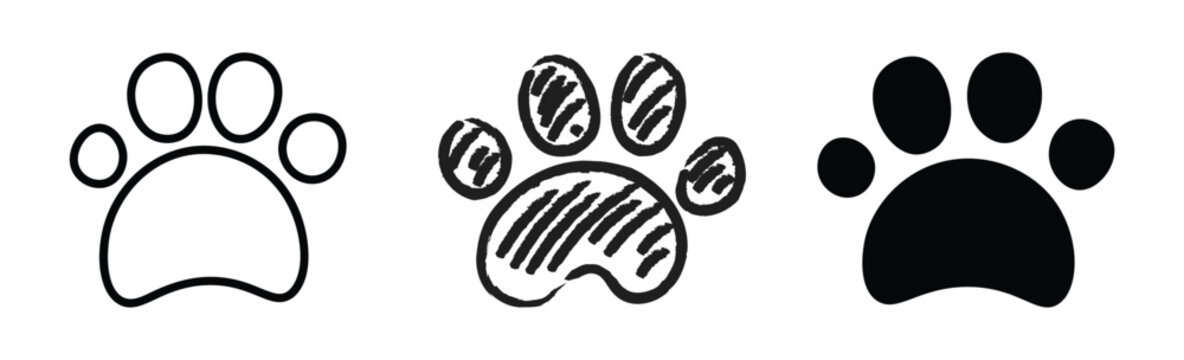hand drawn animal footprints