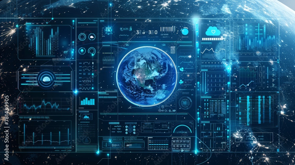 Poster a concept of meteorological forecasting technology, and how satellite radar can be used to forecast 