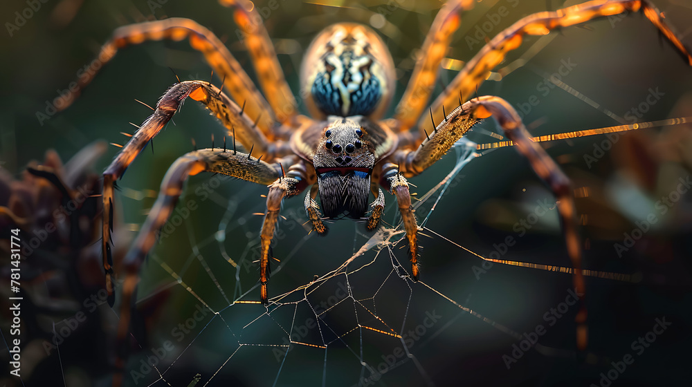 Canvas Prints a spider makes a web