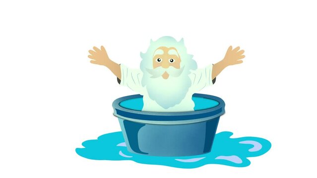 archimedes of syracusa ancient genius mathematician inventor saying eureka in the bath, physics and chemistry, Archimedes' principle, buoyant force is equal to weight of the displaced fluid