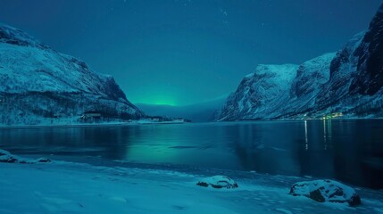 northern lights seen from a large lake