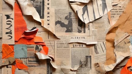 collage abstract newspaper scraps background