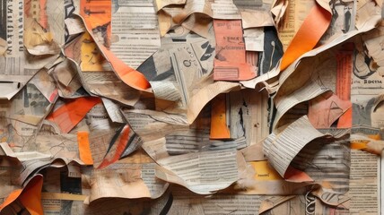 collage abstract newspaper scraps background