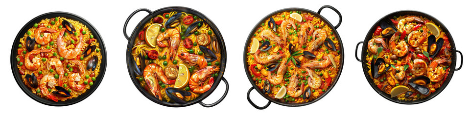 Paella clipart collection, symbol, logos, icons isolated on transparent background