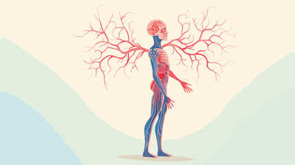 Obraz na płótnie Canvas Illustration of an isolated human nervous system 2d