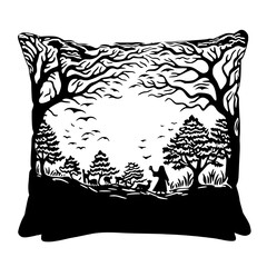 pillow, cushion, bed, soft, comfortable, decor, decoration, home, furniture, object, design, fabric, bedroom, sofa, comfort, sleep, bedding, interior, cotton, feather, vector, isolated, rest, pattern,
