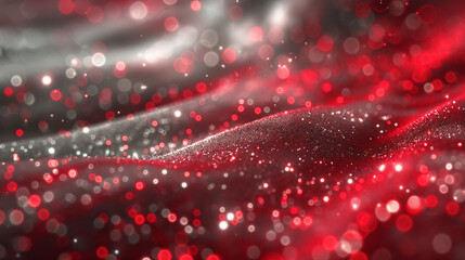 Dramatic Red and Grey Bokeh and Light Streaks on Dark Background