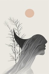 Fototapeta premium A minimalist style of Line art illustrations