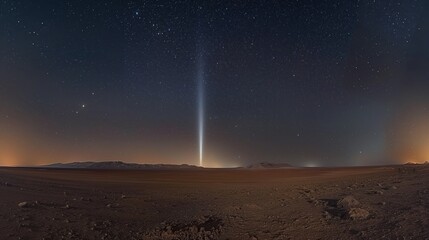 Stellar Beam Illuminating the Night Sky on Mars