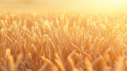 Naklejka premium Golden Wheat Field at Sunset