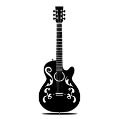 Naklejka premium Bass Guitar Svg, Guitar png, Guitar Silhouette, Guitar Shape SVG, Guitar SVG, Guitarist PNG, Guitarist Vector, Guitar Player Vector, Music Svg, Guitarist SVG, Musician SVG, Guitarist Clipart, Music No