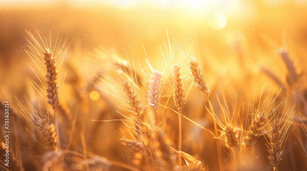 Wall mural Golden Wheat Field at Sunset