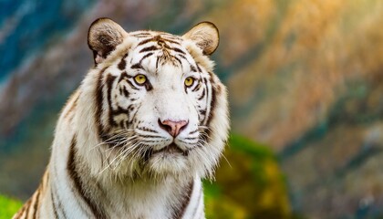 White Tiger Front Face Photo Color Real Hair Space
