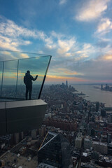 Sunset view from a skyscraper in New York (USA)