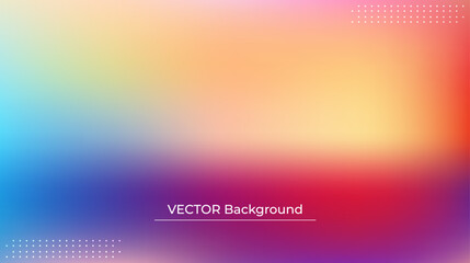 Smooth and blurry colorful gradient mesh background. Modern bright rainbow colors. Easy editable soft colored vector banner template. Premium quality - obrazy, fototapety, plakaty