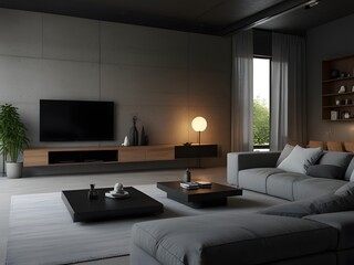 Modern Luxury Living Room with Fireplace and Contemporary Furniture