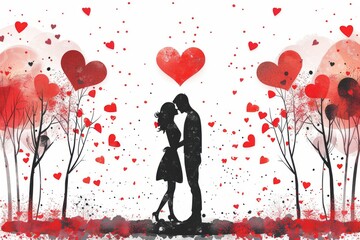 Celebrate Perfect Matches with Artwork of Amorous Romance, Heart Shapes, and Contemporary Engagement Designs.