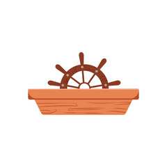 Travel boat, vector, isolated set design. In white background