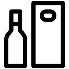 Bottle box. Editable stroke vector icon.