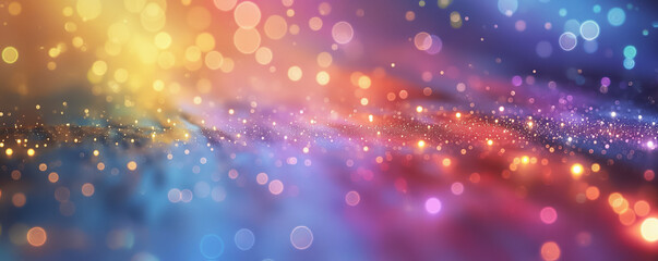 Rainbow Gradient Abstract with Shimmering Particles Background