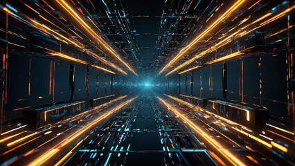 Premium quality Generative AI illustration, fantasy digital art digital database cyber technology in closeup