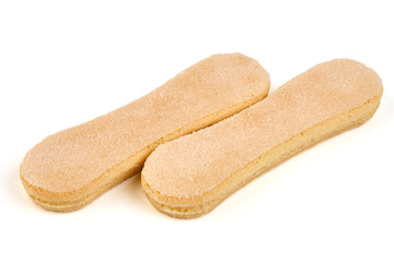 Sugared Puff Pastry Cookies, Isolated on White Background