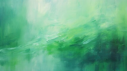 緑の油絵の抽象画背景_1 - obrazy, fototapety, plakaty
