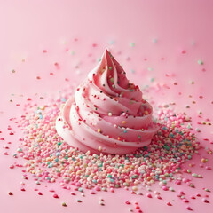 A pink background with sprinkles and sprinkles - generated  by ay