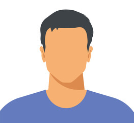 faceless man portrait, cartoon character, avatar; It's perfect for website profiles, social media accounts, or online gaming identities - vector illustration