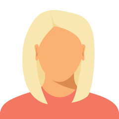 faceless woman portrait, cartoon character, avatar; It's perfect for website profiles, social media accounts, or online gaming identities- vector illustration