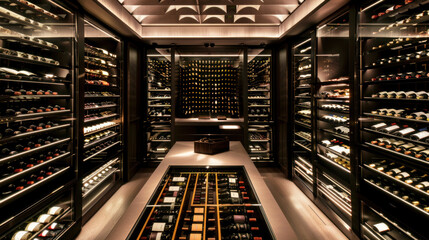 Interior of modern enoteca with great wine assortment