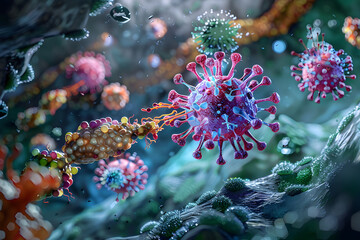 Fototapeta na wymiar NK Cells: Key Players in the Human Immunity-Protection Mechanism