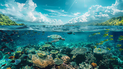 Incredible underwater scenery - obrazy, fototapety, plakaty