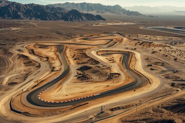 Desert Race Track - obrazy, fototapety, plakaty